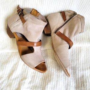 Miz Mooz leather open toe booties size 39